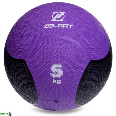 Мяч медицинский медбол Zelart Medicine Ball FI-5121-5 5кг фиолетовый-черный