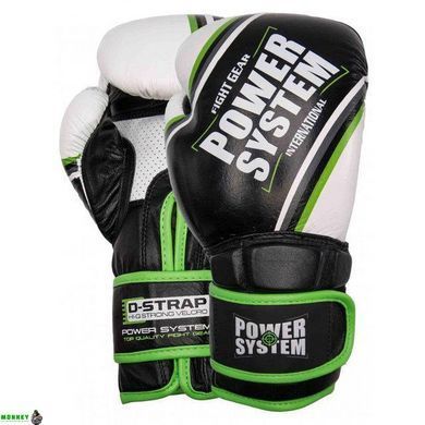 Боксерські рукавички PowerSystem PS 5006 Contender Black/Green Line 12 унцій