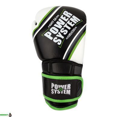Боксерські рукавички PowerSystem PS 5006 Contender Black/Green Line 12 унцій