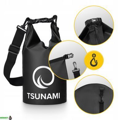 Гермомішок TSUNAMI Dry Pack 5 л водозахисний Black (P-5905973400053)