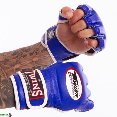 Перчатки для смешанных единоборств MMA кожаные TWINS GGL-6 Синий M