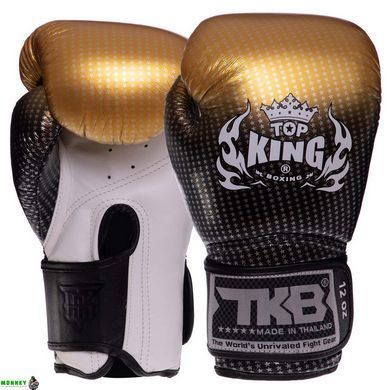 Рукавички шкіряні боксерські TOP KING Super Star TKBGSS-01 Чорний-синій 18 унції