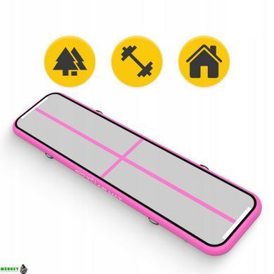 Мат гімнастичний надувний 4FIZJO Air Track Mat 400 x 100 x 15 см White/Pink (P-5907739311788)