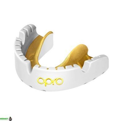 Капа OPRO Gold Braces под брекеты взрослая (возраст 11+) White/Gold (art.102506004)