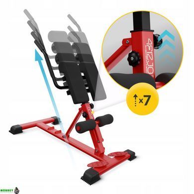 Скамья для гиперэкстензии 4FIZJO регулируемая Red/Black (P-5905973402682)