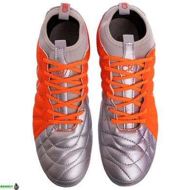 Бутсы футбольные OWAXX 191261-3 размер 40-45 оранжевый-серебряный