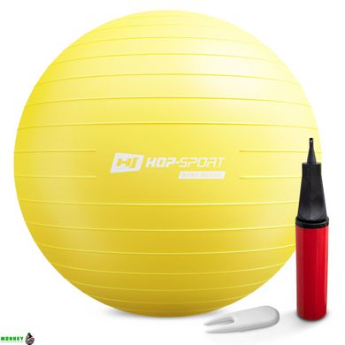 Фітбол Hop-Sport 75см жовтий + насос 2020