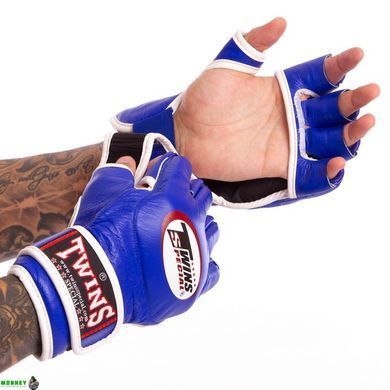 Перчатки для смешанных единоборств MMA кожаные TWINS GGL-6 Синий M
