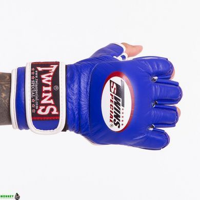 Перчатки для смешанных единоборств MMA кожаные TWINS GGL-6 Синий M
