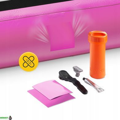 Мат гімнастичний надувний 4FIZJO Air Track Mat 400 x 100 x 15 см White/Pink (P-5907739311788)