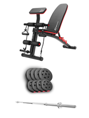 Набор Hop-Sport Premium 39 кг со скамьей HS-1035 и штангой