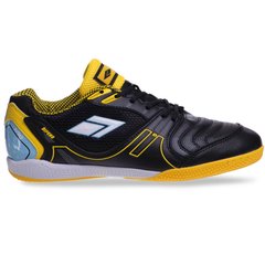 Обувь для футзала мужская OWAXX A20601-3 BLACK/YELLOW/L.BLUE размер 40-45 (верх-PU, черный-желтый-голубой)