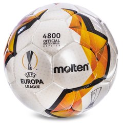 Мяч для футзала №4 ламин. MOLTEN F9V4800-KO (5 сл., сшит вручную, белый-оранжевый)