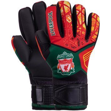 Перчатки вратарские BALLONSTAR FB-2374-03 LIVERPOOL (PVC, PL, р-р 8-10, черный-красный-зеленый)