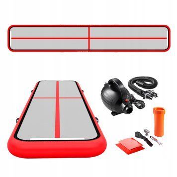 Мат гімнастичний надувний 4FIZJO Air Track Mat 600 x 100 x 15 см White/Red (P-5907739311801)