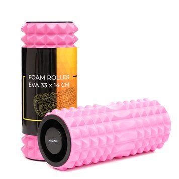 Массажный ролик Cornix EVA 33 x 14 см (валик, роллер) XR-0339 Pink