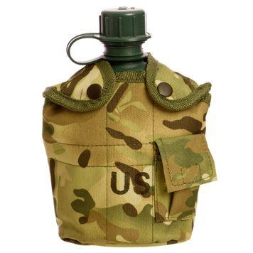 Фляга з котелком V-1л у чохлі SP-Sport TY-4834 Камуфляж Woodland (пластик, чохол)