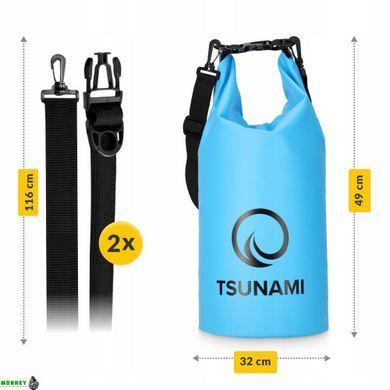 Гермомешок TSUNAMI Dry Pack 10 л водозащитный Sky Blue (P-5905973400046)