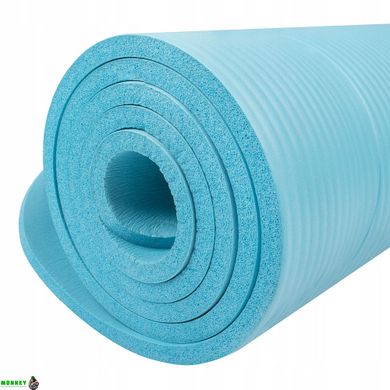 Коврик (мат) для йоги та фітнесу Springos NBR 1 см YG0033 Sky Blue