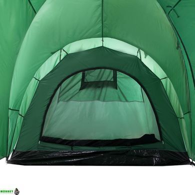 Палатка кемпинговая 4-х мест 2-х комн с тентом и тамбуром ROYOKAMP FAMILY SY-100804 (р-р 2,1x(1,4+1,7+1,4)х1,7м, PL, оливковый)