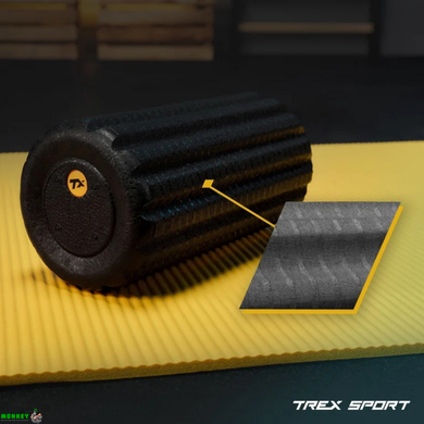 Роллер масажер ребристий Trex Sport TX-030EPR EPP 30см чорний