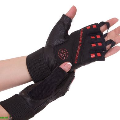 Перчатки спортивные кожаные Zelart SB-161552 S-XXL черный
