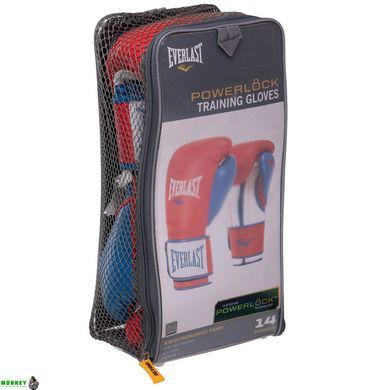 Боксерські рукавиці EVERLAST POWERLOCK P00000729 14 унцій червоний-синій