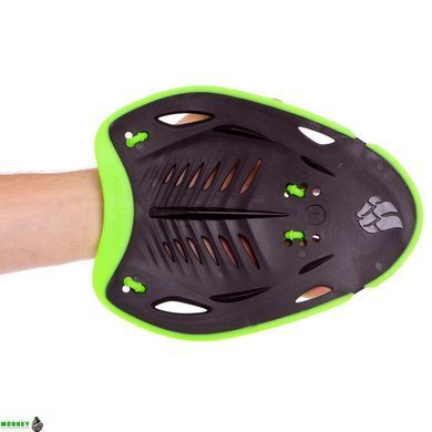 Лопатки для плавания гребные MadWave ERGO M074702 S, черный-зеленый