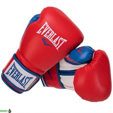 Боксерські рукавиці EVERLAST POWERLOCK P00000729 14 унцій червоний-синій