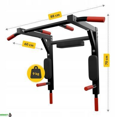 Турник-брусья навесной 4FIZJO 2 в 1 Black (P-5905973402644)