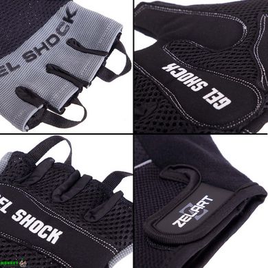 Перчатки для фитнеса и тренировок Zelart SB-161576 S-XXL черный-серый