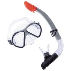 Набор для плавания маска с трубкой LEGEND M293P-SN110-PVC (термостекло, PVC, пластик, синий-черный, серый-черный)