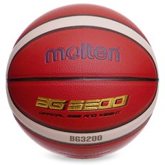 Мяч баскетбольный PU №7 MOLTEN B7G3200-1 (PU, бутил, оранжевый-синий)