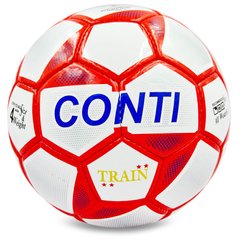 М'яч футбольний №4 PU ламін. CONTI BALLONSTAR EC-08 (№4, 5 сл., пошитий вручну, білий-червоний)