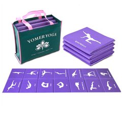Коврик для йоги и фитнеса Yomer Фиолетовый (173*61*0.5) Набор подарочный