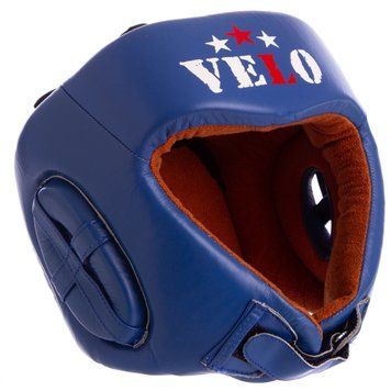 Шолом боксерський професійний шкіряний AIBA VELO 3081 XL синій