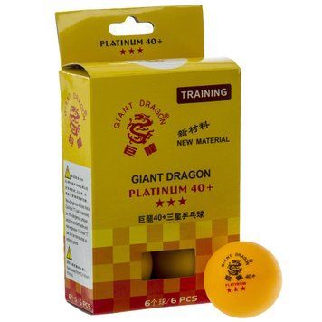 Набор мячей для настольного тенниса GIANT DRAGON PLATINUM 3* MT-6560 Оранжевый 40+ 6 шт