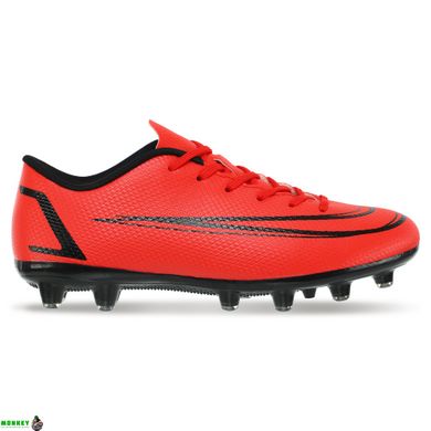Бутсы футбольная обувь LIJIN 2209-B3 размер 35-39 (верх-PU, подошва-TPU, красный-черный)
