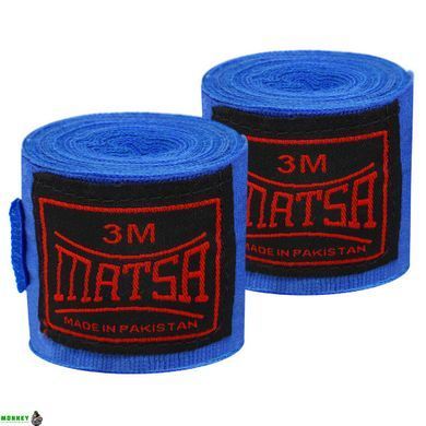 Бинти боксерські бавовна з еластаном MATSA MA-0031-3 Чорний 3м