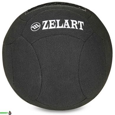 Мяч набивной для кросфита волбол WALL BALL Zelart FI-7224-4 4кг черный