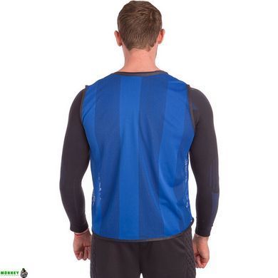 Манишка для футбола мужская цельная (сетка) MATSA CO-5461 (PL, р-р 65х55 см, синий)