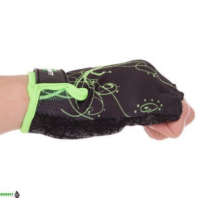 Перчатки для фитнеса и тренировок Zelart SB-161743 Черный-салатовый M