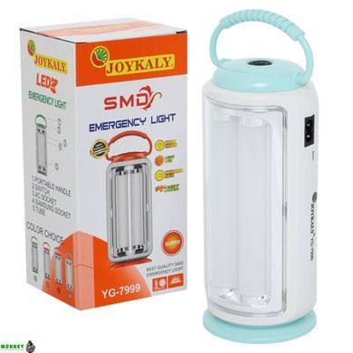 Фонарь кемпинговый светодиодный X-BALOG YJ-7999 (SMD led, USB вход, аккум, р-р 23,7х9см, белый-салатовый)