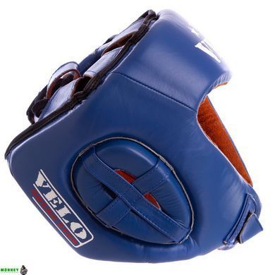 Шолом боксерський професійний шкіряний AIBA VELO 3081 XL синій
