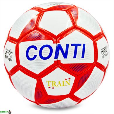 Мяч футбольный №4 PU ламин. CONTI BALLONSTAR EC-08 (№4, 5 сл., сшит вручную, белый-красный)