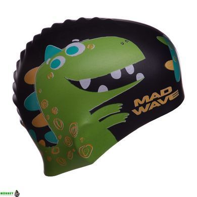 Шапочка для плавання дитяча MadWave Junior DINO M057916 Чорний
