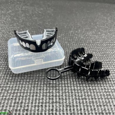 Капа OPRO Silver взрослая (возраст 11+) Grillz Black/Silver (art.102502013)