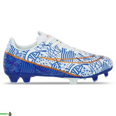 Бутсы футбольная обувь детская HO&KO OB-2301B-3 размер 34-39 (верх-PU, подошва-TPU, голубой-белый)