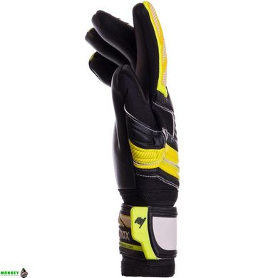 Перчатки вратарские SOCCERMAX GK-019 размер 8-10 черный-желтый