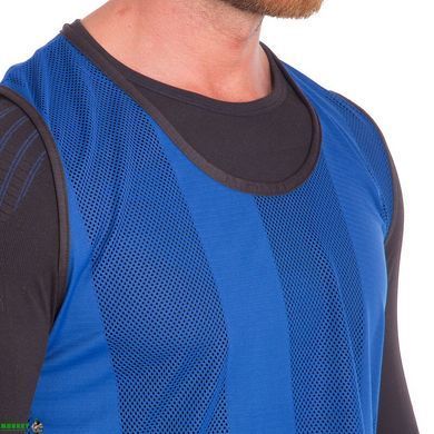 Манишка для футбола мужская цельная (сетка) MATSA CO-5461 (PL, р-р 65х55 см, синий)